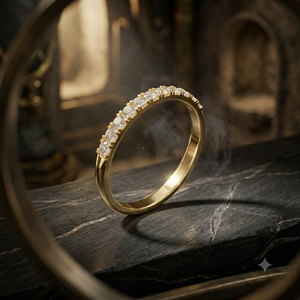 Bague ouverte florale en or jaune personnalisée avec diamants pour femme, bague de promesse minimaliste réglable, bijou raffiné, cadeau - Product Image 1