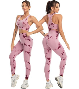 Conjunto Deportivo de 2 Piezas para Mujer, Talla Grande, Leggings de Yoga Sin Costuras y Sujetador Deportivo con Tirantes Cruzados, Cintura Alta, Ropa Deportiva para Gimnasio - Product Image 3