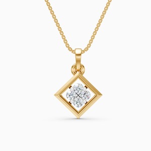 จี้เพชรเรืองแสงสีเหลืองสีขาวและสีโรสโกลด์แบบเรียบง่าย0.32 CT - Product Image 3