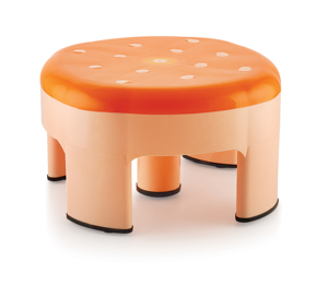 Modern Plastic <b>Stool</b> with Tufted Top and Polka Dot Design for Home Living Room Furniture - Product Image 4