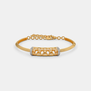 สร้อยข้อมือโซ่ทองประดับเพชรลายฉลุเรขาคณิต - Product Image 2