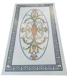 Plateau de table royal pour la décoration des hôtels et restaurants | Plateau de table artistique I Pietra Dura | Plateau de table pour couloir et maison - Product Image 4