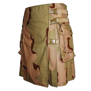 Kilt de randonnée camouflage désert pour homme, 100% coton durable, poches cargo robustes, 2026 - Product Image 2