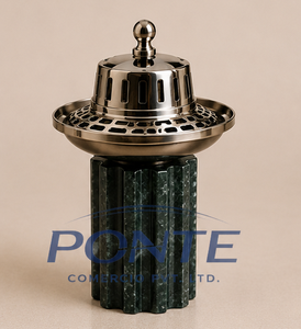 Great Quality Brass and Green Marble Incense Burner Vintage Metal <b>Bakhoor</b> Holder For Home Decor Aromatherapy And <b>Oud</b> Fragrance - Product Image 3