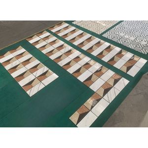 Piastrelle in Marmo Lucidato 12*24 con Taglio a Getto d'Acqua, Pietra Naturale in Bianco, Oro, Rosso e Grigio, 4 Colori per Decorazione di Pavimenti e Pareti - Product Image 6