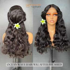 Vente en gros d'extensions de cheveux Remy vietnamiennes de haute qualité perruque ondulée océan double étirage vendeur de cheveux humains vierges au prix du vendeur - Product Image 4