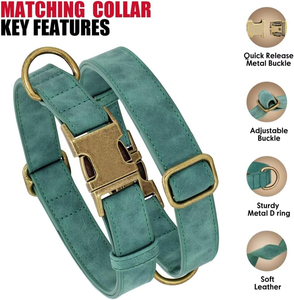 Vintage Retro Style <b>Pet</b> Supplies Dogs Leather Collar Made In Pakistan Reinforced Design Adjustable Leather Dog Collars - Product Image 2