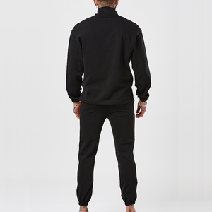 Survêtement décontracté gris uni pour homme, 100 % coton respirant, sweat-shirt à demi-zip avec poches latérales, idéal pour l'automne - Product Image 5
