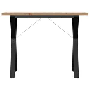 Mesa de Comedor de Madera de Pino Macizo y Acero con Recubrimiento en Polvo - Product Image 4