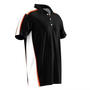 Men's Black <b>Orange</b> White Short Sleeve <b>Polo</b> Shirt Solid Color Knitted Casual Style Regular Fit - Product Image 5