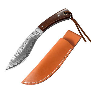 Stainless Steel Industrial Grade Pocket <b>Knife</b> with Wood Handle and Leather Sheath OEM Customizable with best cheap quality - Product Image 1