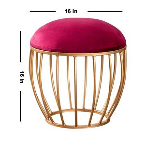 Handicrafts Metal Ottoman Sitting Stool Living Room Furniture Office Stool Velvet Ottoman Footstool Footrest Stool Home Decor - Product Image 2