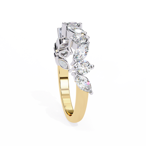 แหวนทองคำแท้ 14k ทรงมาร์คีส์และทรงกลมแบบมินิมอลคลาสสิกสำหรับผู้หญิง เหมาะสำหรับเป็นของขวัญในโอกาสหมั้น วันครบรอบแต่งงาน และงานแต่งงาน - Product Image 2