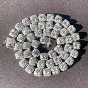 Collier tennis de luxe en forme de diamant rose baguette pour femme, serti de zircone cubique, plaqué or, chaîne de bijoux - Product Image 6