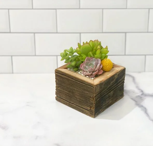 Maceta de madera de diseño moderno, diseño simple, tallada a mano, estilo rústico, macetas para flores de interior para uso en escritorio. - Product Image 3