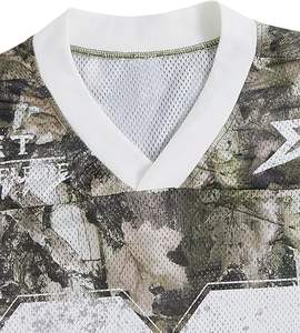 Maillot de football américain personnalisé surdimensionné coupe ample en maille pour hommes et femmes avec imprimé graphique vintage et motif logo - Product Image 3