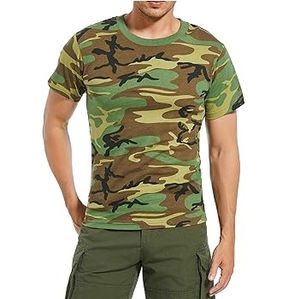 Camiseta Táctica para Hombre con Cuello Redondo y Estampado de Camuflaje Personalizado, MOQ Bajo, para Entrenamiento Deportivo y Caza, Transpirable - Product Image 5