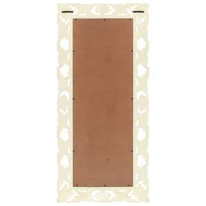 Miroir mural en bois de manguier massif blanc, 43,3 x 19,7 pouces, incrustations décoratives - Product Image 3