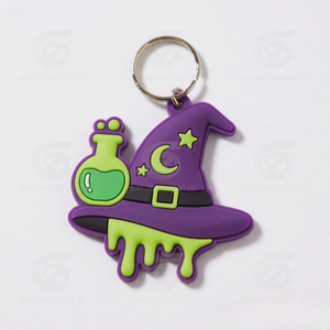 Llaveros Personalizados de Goma y Silicona Ecológicos en 3D para Halloween |   Formas de Sombrero de Bruja de Calabaza |   Regalos, Eventos, Promociones de Marca, Promociones Navideñas - Product Image 1