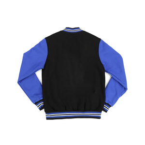 Veste universitaire ZPB en laine noire personnalisée avec broderie grecque minimaliste pour femme, style universitaire, streetwear, bomber - Product Image 4