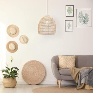 Abat-jour en rotin festonné, fait main sur mesure, suspension de plafond en osier, écologique, vente en gros - Product Image 6