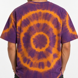 Camiseta Tie Dye para Hombre, Premium, Suave, Transpirable, Manga Corta, Diseño Morado, Estilo Urbano, Cuello Redondo, Corte Regular, Moda Urbana - Product Image 5