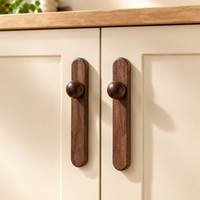 Poignées de meubles en bois de noyer personnalisées, boutons de tiroir, poignées de porte et de fenêtre modernes pour armoires de cuisine, écologiques et durables