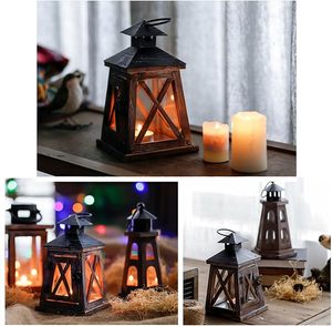 Lanterne rustique porte-bougie en métal, style pagode, lampe de table pour la décoration de la maison, des fêtes et des mariages - Product Image 1