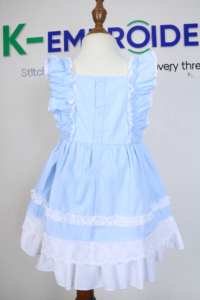 Robe de Boutique Bleue pour Bébé Fille avec Manches à Volants, Grand Nœud, Bordure en Dentelle, Robe de Princesse pour Bébé - Product Image 4