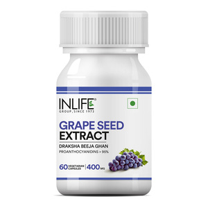 Extracto de Semilla de Uva 400mg, Proantocianidinas Estandarizadas, 60 Cápsulas Vegetarianas, Extracto Herbal en Botella, Uso en Adultos, GMP - Product Image 1