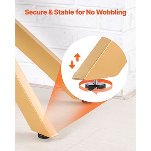 Mesa de Centro Moderna Rectangular de Vidrio con Patas Cruzadas de Hierro, Diseño Geométrico Dorado, Tapa de Vidrio Templado, Mesa Auxiliar para Sofá, Escritorio Consola - Product Image 4