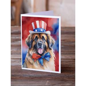 Leonberger Patriotic American Lunatique A7 Cartes de Vœux Lot de 8 Cartes de Note Vierges avec Enveloppes Taille 5x7 - Product Image 2