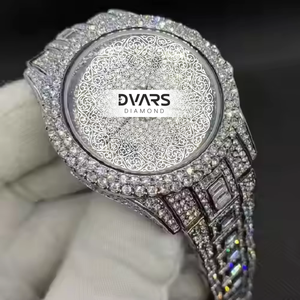 นาฬิกาข้อมือผู้ชายทรงแปดเหลี่ยมประดับเพชรโมอิสซาไนต์แบบ Iced Out ตัวเรือนสแตนเลสสตีลสีโรสโกลด์สองสีสั่งทำพิเศษ - Product Image 4