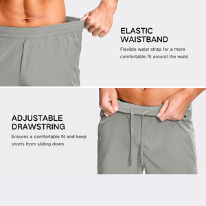 High Performance Men's Quick Dry Lightweight Athletic Shorts for Running Gym <b>Tennis</b> Solid Pattern Active Zipper Design Shorts - Product Image 5