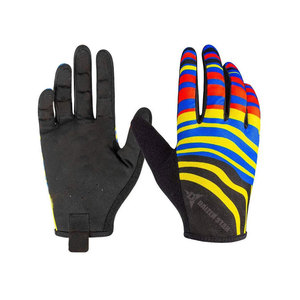 Daizen Star Motocross Full <b>Finger</b> Nylon Print Gloves Black Pink Breathable Hook Loop Closure Unisex Outdoor Racing Gloves - Product Image 5