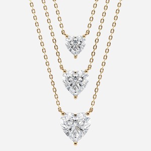 Collier pendentif en diamant de laboratoire taille cœur 1 carat_ Solitaire en or 14 carats - Product Image 1