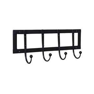 Matte Black <b>Wall</b> <b>Mounted</b> Powder Coated Iron Hook <b>Rail</b> For Multipurpose Function For Decor For Hanging <b>Clothes</b> For Closet - Product Image 1