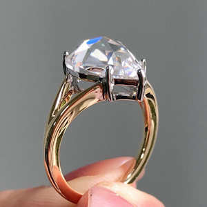 5 Carat Lab-Grown Pear Cut <b>Diamond</b> <b>Ring</b> 14K white Gold Classic Engagement Wedding Jewelry original - Product Image 4