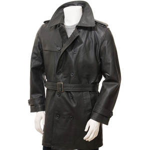 Chaquetas de Cuero para Hombre con Cuello Camisero Estilo Urbano / Chaqueta de Invierno de Cuero Hecha con Material 100% Transpirable - Product Image 1