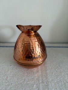 Vintage Hammered Copper Pitcher Solid Color Metal Water <b>Jug</b> For <b>Drinks</b> Party Use Durable Design 6-6.9in Height - Product Image 2