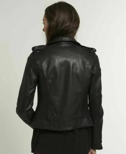 Women <b>Genuine</b> Leather Bomber Jacket Stand Collar Zipper Closure Full Sleeve Autumn Style - Product Image 5
