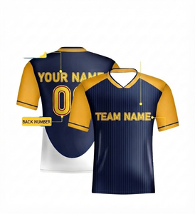 Manufacturer Custom Heat-Transfer Printed 100% Polyester Mesh Fabric <b>Soccer</b> Jersey Wholesale Team Uniform Breathable V-neck - Product Image 1