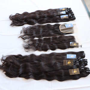 Mèches naturelles indiennes vierges brutes de qualité 11a, avec fermeture en dentelle, cuticule brésilienne vierge, cheveux alignés, 100% - Product Image 1