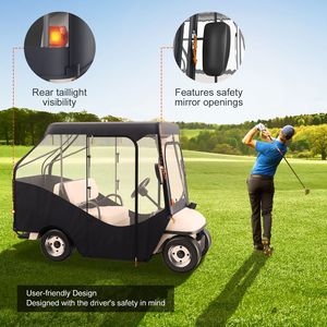 Copertura per Golf Cart in Poliestere 420D con Finestre Trasparenti su 4 Lati, Tettuccio per Club Car a 4 Posti - Product Image 4