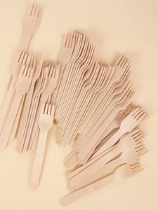 Nouveauté : Fourchettes écologiques en bois de bouleau de 155 mm, jetables, pour traiteur, fêtes et restauration rapide, pack quotidien de 25 - Product Image 1