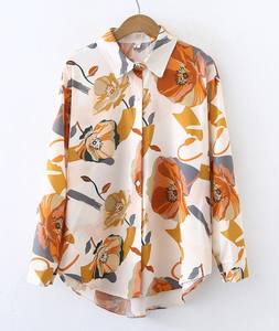 Nouvelle chemise décontractée élégante pour femme à manches longues, boutonnée sur le devant, broderie et imprimé numérique uni, collection printemps-été - Product Image 1