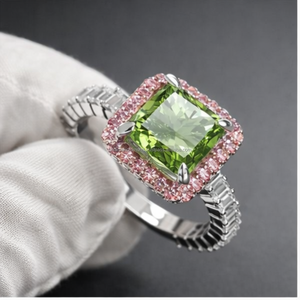 Anillo de Compromiso SHRAMAN DIAMOND con Diamante Verde Intenso CVD Cultivado en Laboratorio, Corte Cojín, Certificado IGI, Halo, Oro Blanco de 14K - Product Image 5