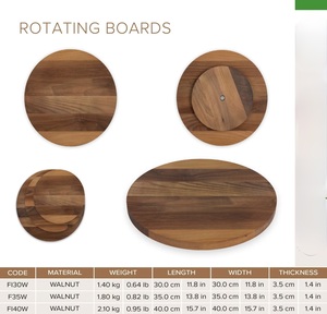 Wood Double Tier Rotating Tray Smooth-Spin Lazy Susan for Tabletop <b>Spice</b> Serving - Product Image 4