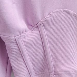 Sudadera Corta con Capucha para Mujer, Manga Larga, Color Sólido, Tejido de Algodón, Ropa de Otoño - Product Image 5