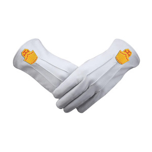 Guantes de algodón de secado rápido hasta la muñeca para fiestas, con hermosos bordados de la Orden Masónica de la Estrella del Este - Product Image 3